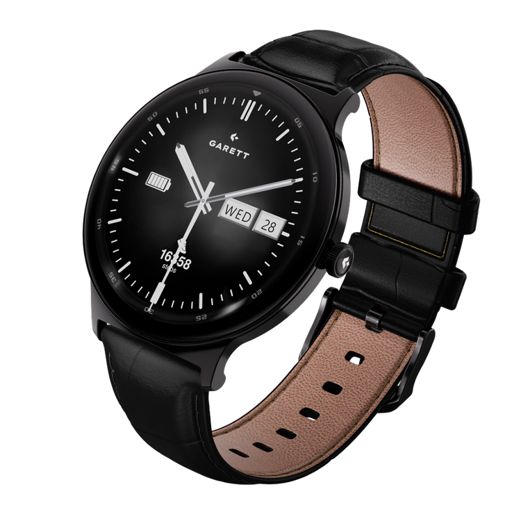 Garett, Quantum, smartwatch, stalowy, czarny