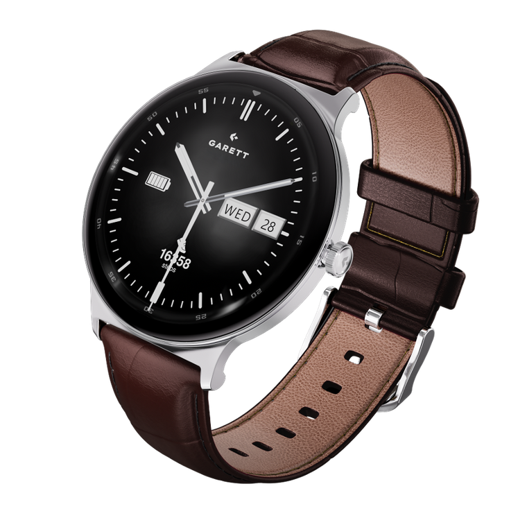 Garett, Quantum, smartwatch, stalowy, srebrny