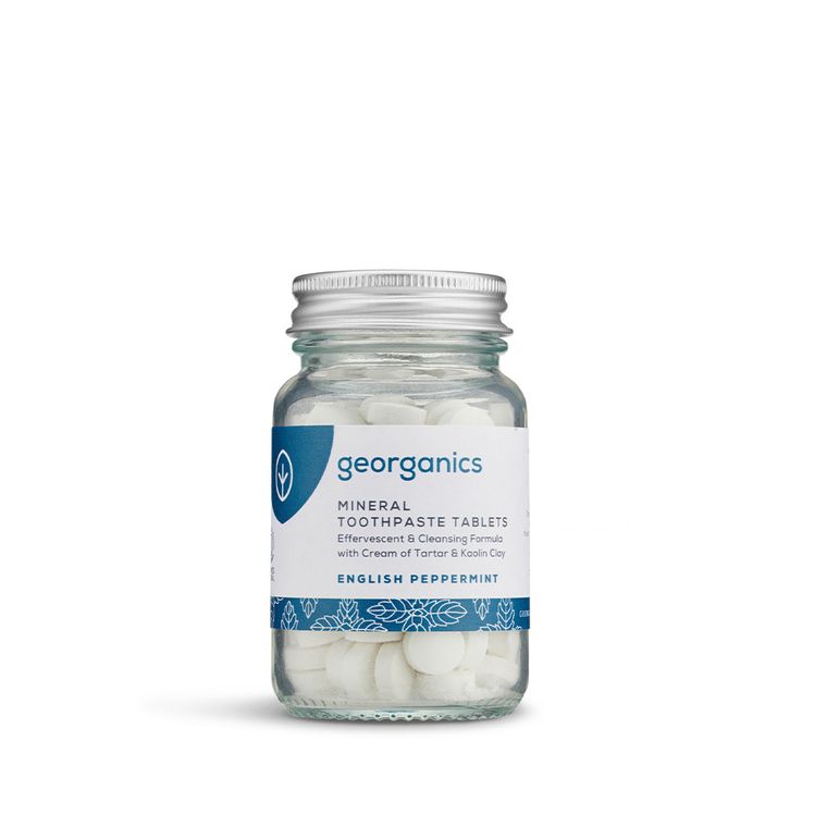 Georganics, naturalne tabletki do mycia zębów, English Peppermint, 120 tabletek