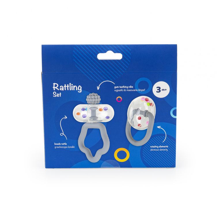 GiliGums, zestaw grzechoczący, szary