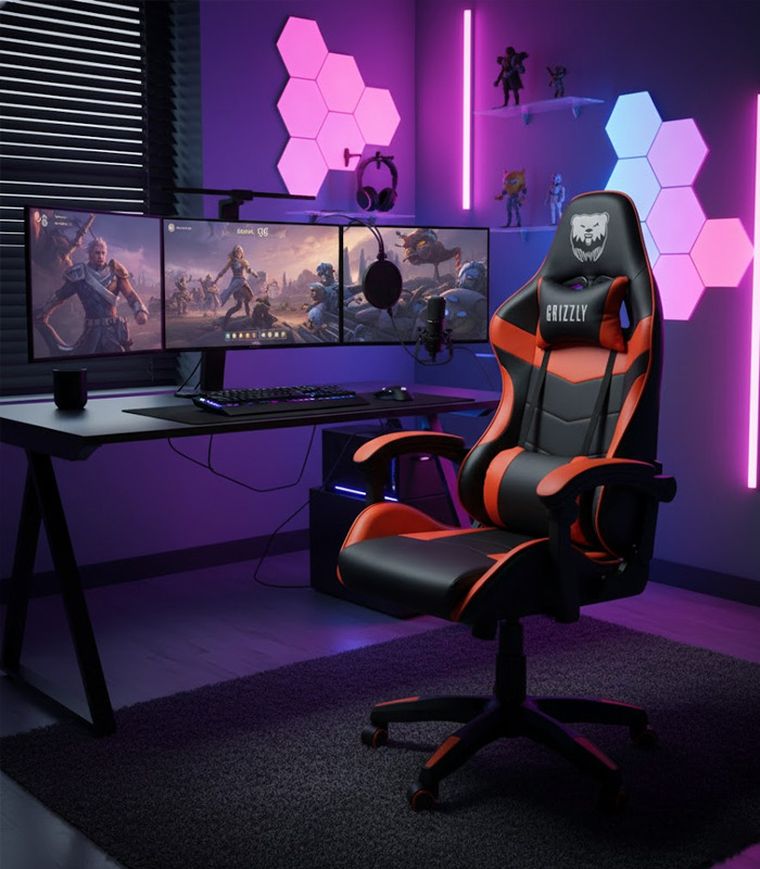 Gordon Trade, fotel gamingowy kubełkowy, regulowany, czerwony