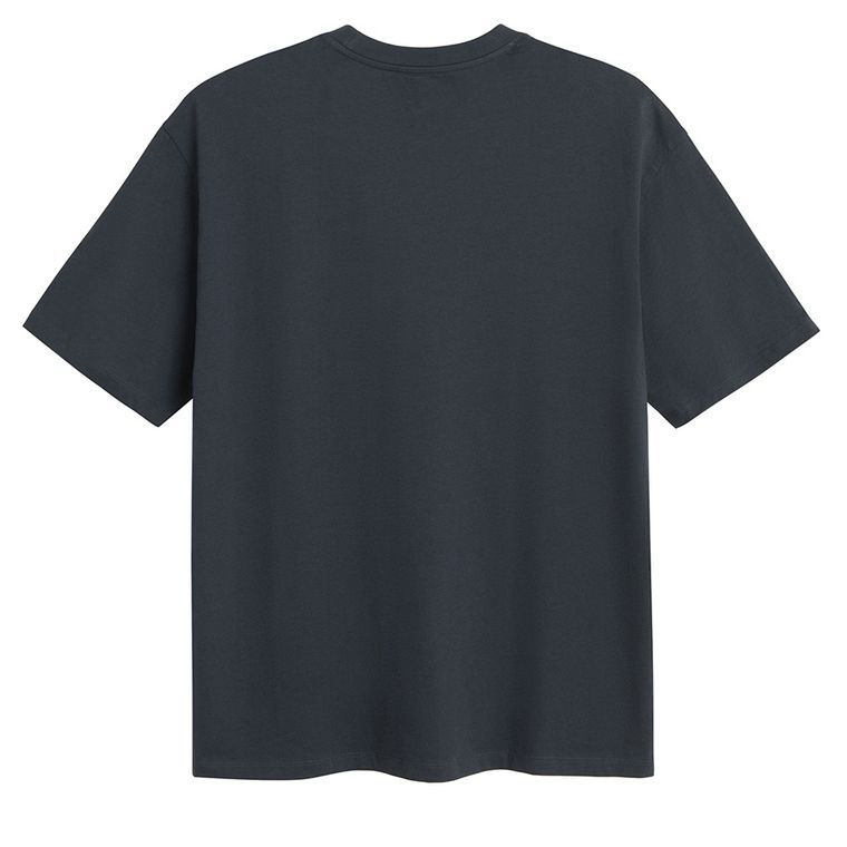 Granatowy t-shirt z bawełny czesanej oversize NOWEAR