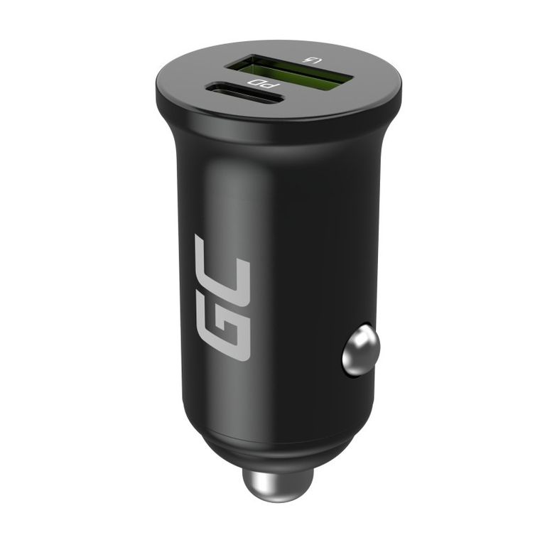 Green Cell, ładowarka samochodowa, PowerRide Nano38, 38W, 6A, 1xUSB-C, 1xUSB-A
