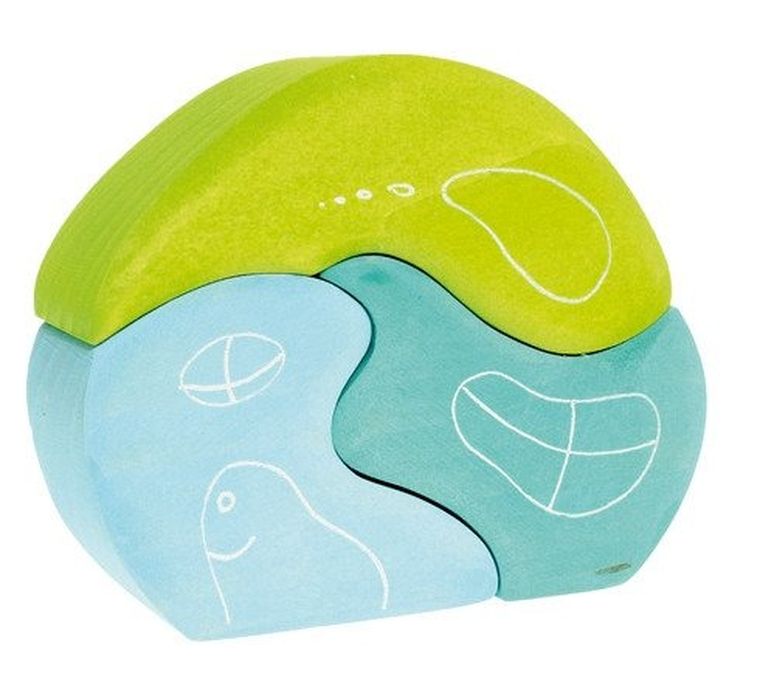 Grimm's, domek krasnoludków, klocki drewniane, niebieski