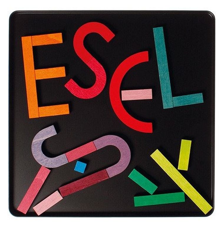 Grimm's, układanka magnetyczna, klocki drewniane, alfabet