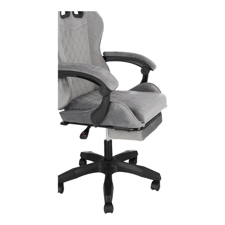 HaloFuture, fotel gamingowy, z podnóżkiem, szary