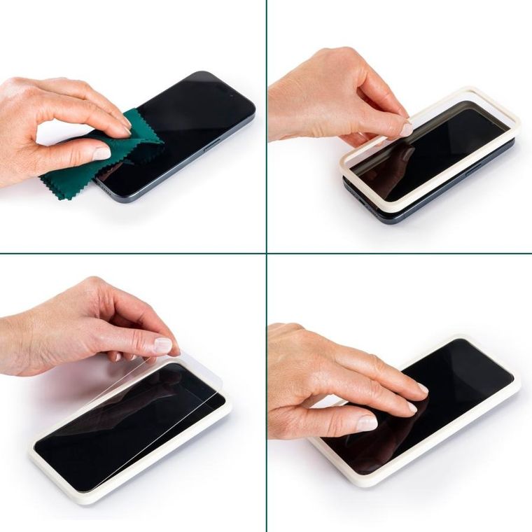 Hama, Clear Protect, szkło ochronne do iPhone 13/13 pro/14, ramka montażowa, 9H