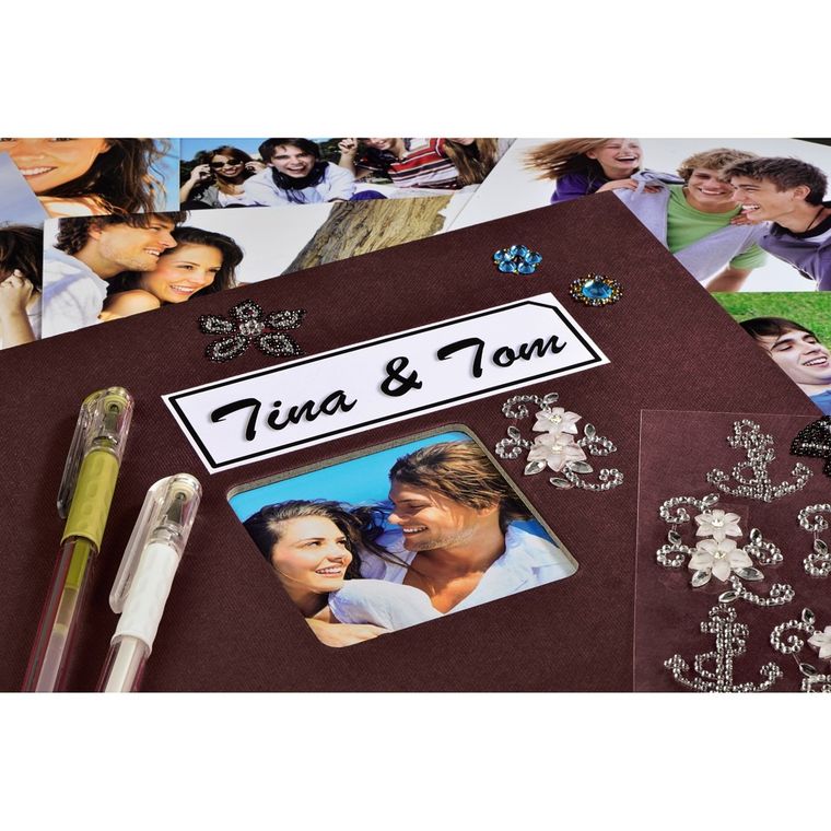 Hama, Fine Art, album, 50 stron, 28-24 cm, czarne kartki, bordowy