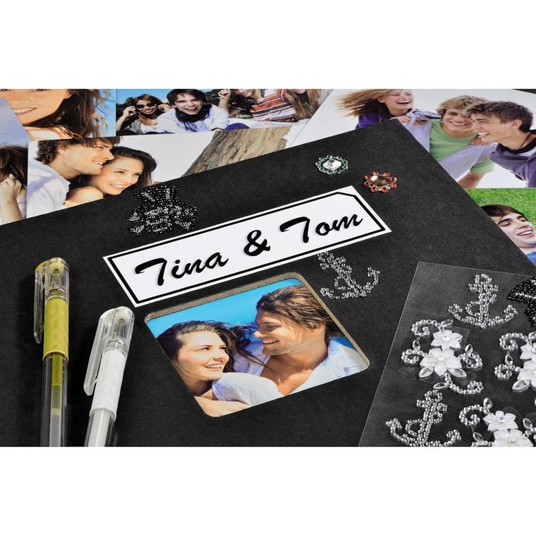 Hama, Fine Art, album, 50 stron, 28-24 cm, czarne kartki, czarny