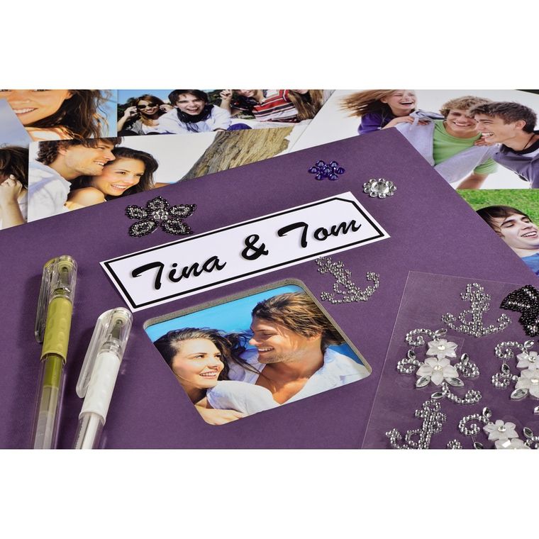 Hama, Fine Art, album, 50 stron, 28-24 cm, czarne kartki, fioletowy