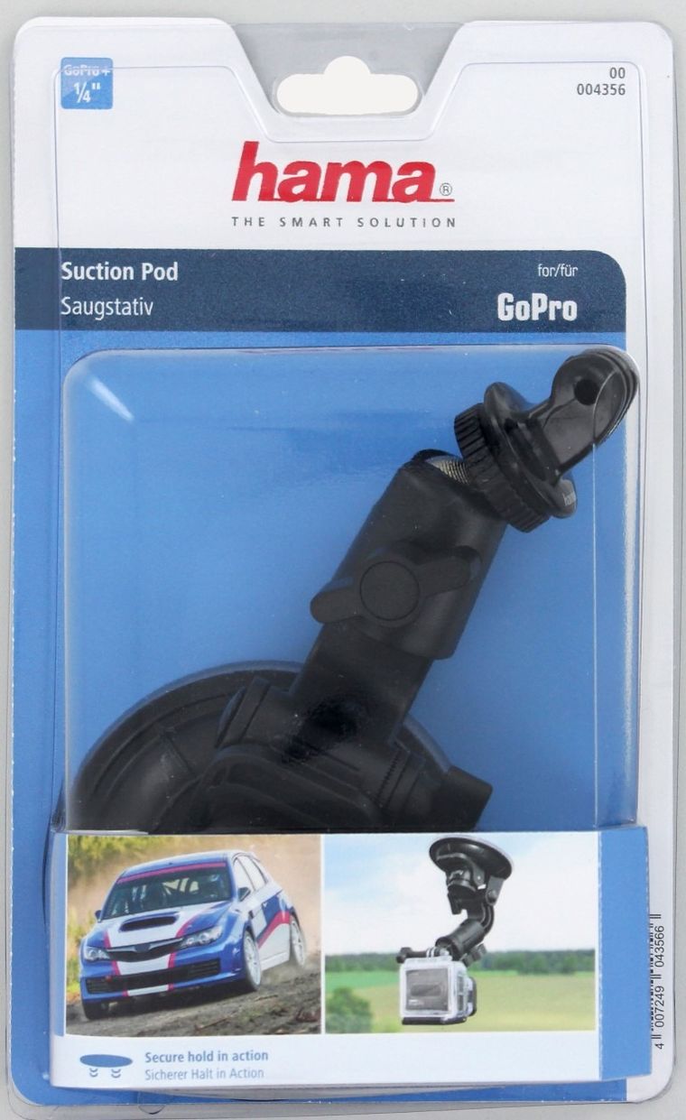 Hama, głowica kulowa 360, uchwyt z przyssawką do GoPro