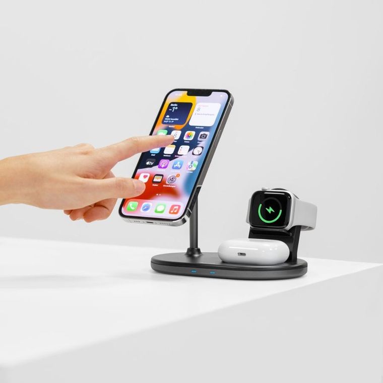 Hama, Magcharge Multi, ładowarka indukcyjna 3w1, 15 W, czarna