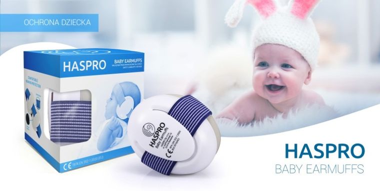Haspro, nauszniki ochronne, przeciwhałasowe dla dzieci, niebieskie
