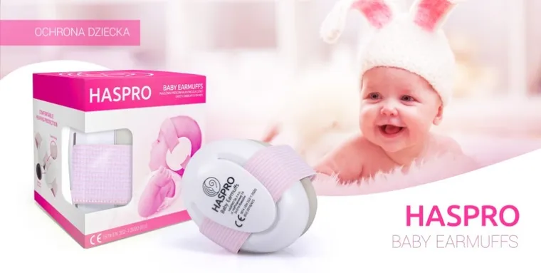 Haspro, nauszniki ochronne, przeciwhałasowe dla dzieci, różowe