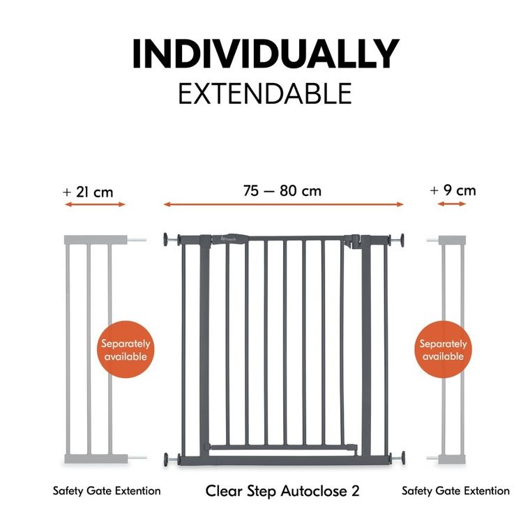 Hauck, Open N Stop 2, bramka zabezpieczająca, dark grey