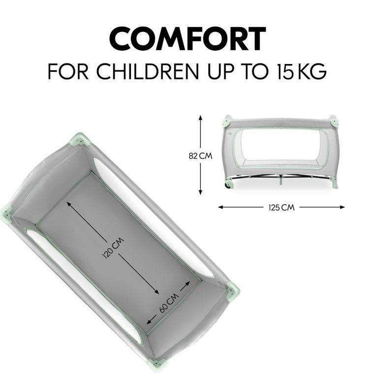 Hauck, Sleep N Play Go Plus, łóżeczko turystyczne, dusty mint