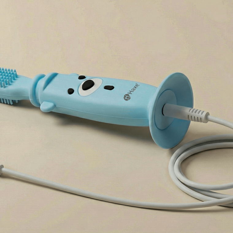 Haxe, Lulino, muzyczna szczoteczka i gryzak, niebieska