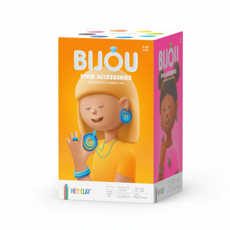 Hey Clay, Bijou, kolorowa biżuteria, masa plastyczna, 8 szt.