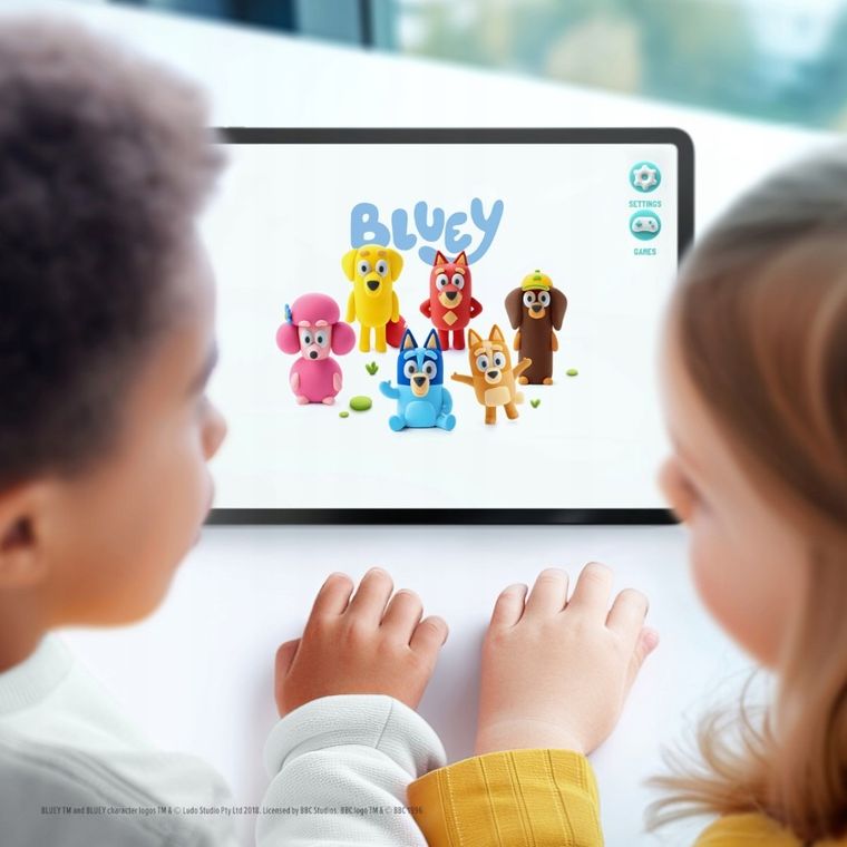 Hey Clay, Bluey, masa plastyczna, 15 szt. + królik i błazenek GRATIS, zestaw promocyjny