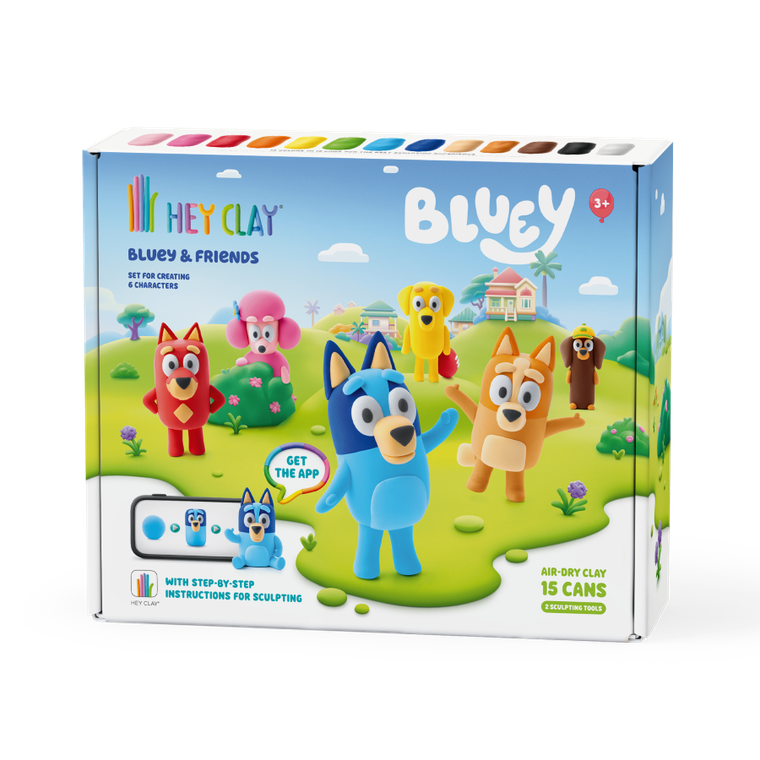 Hey Clay, Bluey, masa plastyczna, 15 szt.