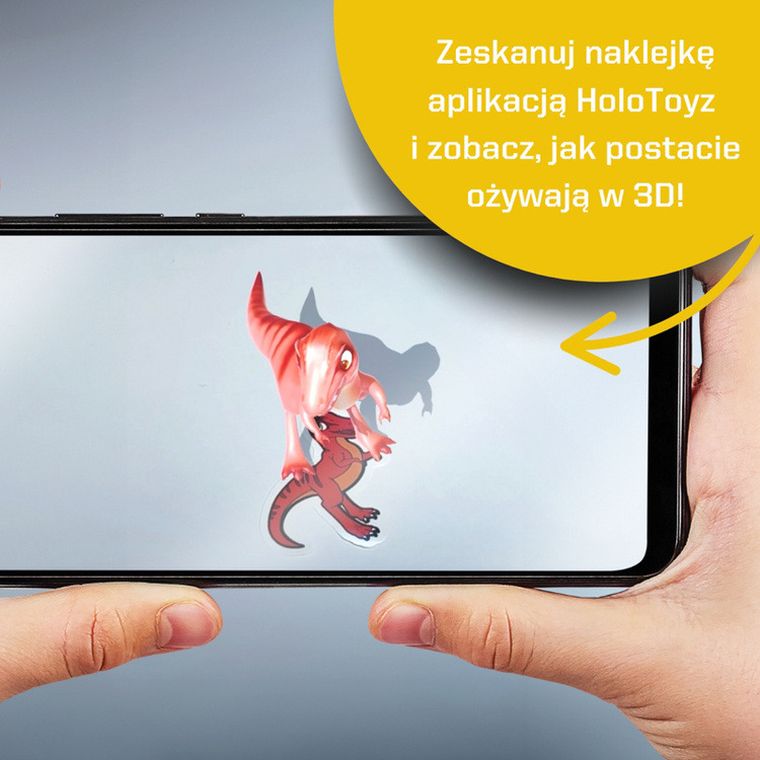 HoloToyz, naklejki AR z dźwiękiem, Jurassic Dinos