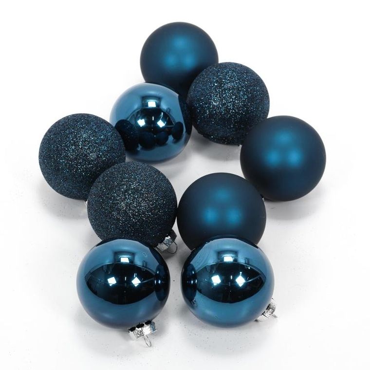 Home Styling Collection, szklane bombki świąteczne, niebieskie, 6 cm, 20 szt.