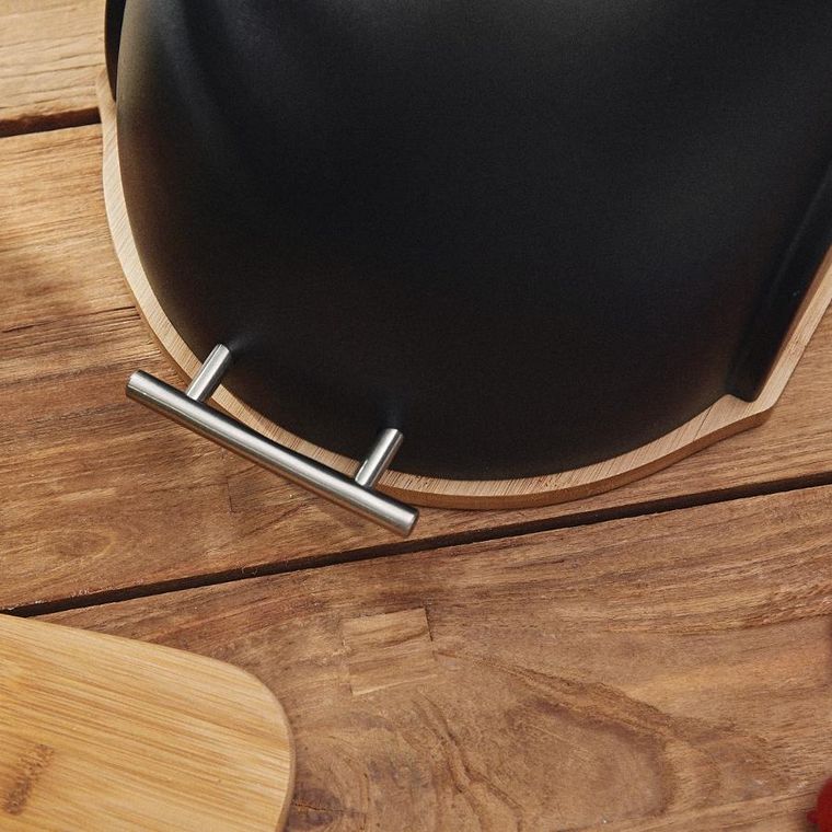 Homla, Darvin, chlebak, okrągły, czarny, 37-26-22 cm