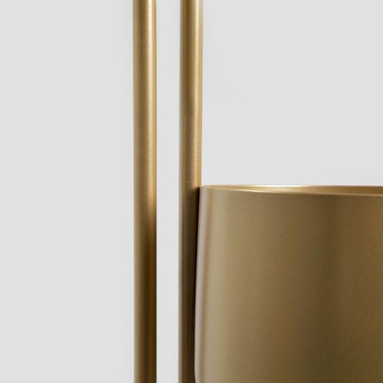 Homla, Floero, kwietnik, metalowy, złoty, 49-14-80 cm