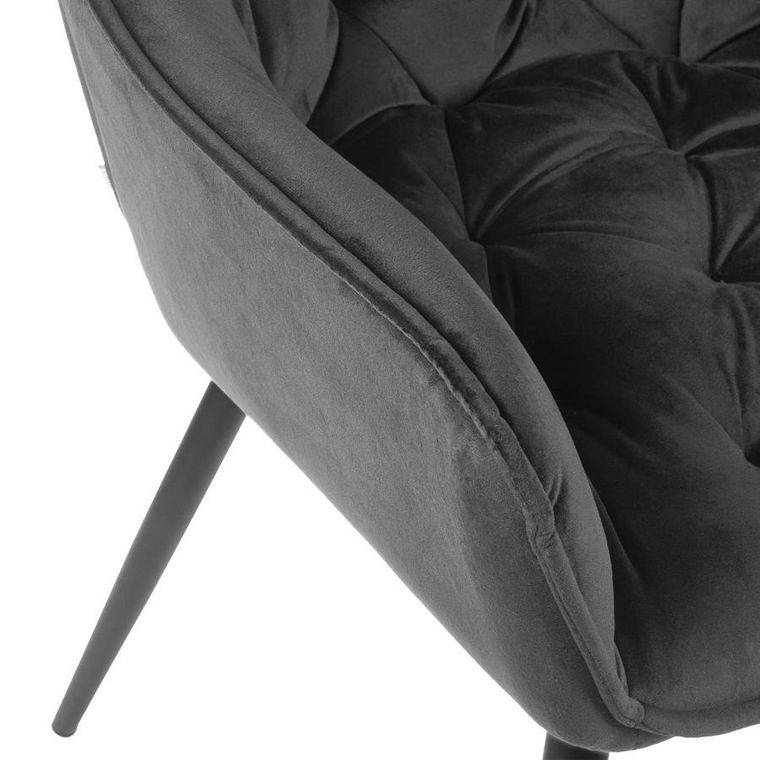 Homla, Flossi, Krzesło welurowe czarne 57-63-84 cm