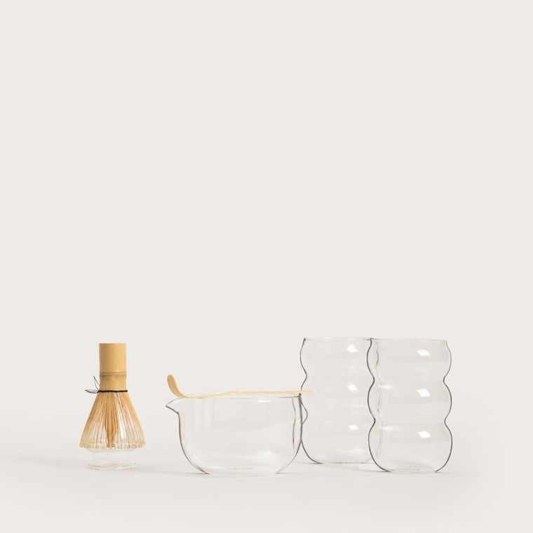 Homla, Izanami, zestaw do przygotowywania matchy, szklany, 6 elementów