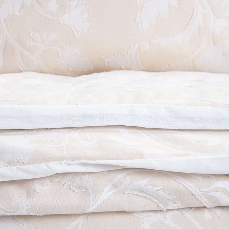 Homla, Jakad, pościel, bawełniana żakardowa beżowa, 200-220 cm