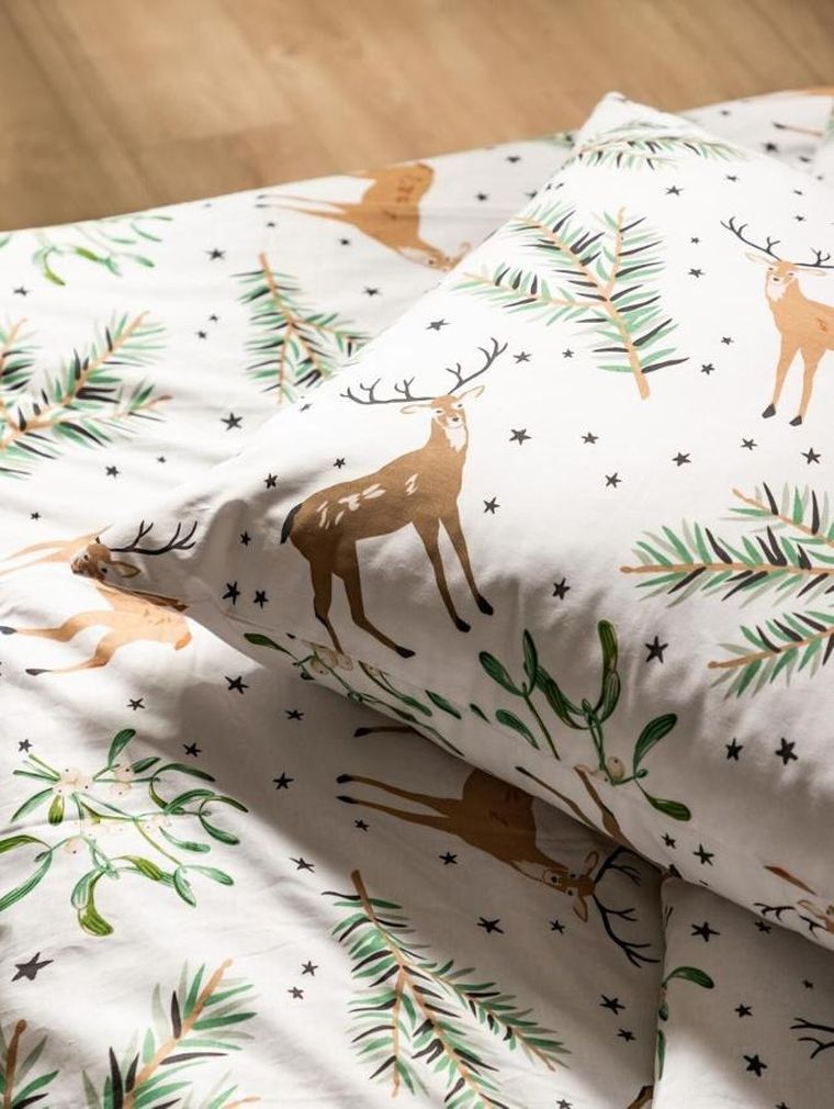 Homla, Landskab, pościel, z bawełny z motywem świątecznym, 160-200 cm