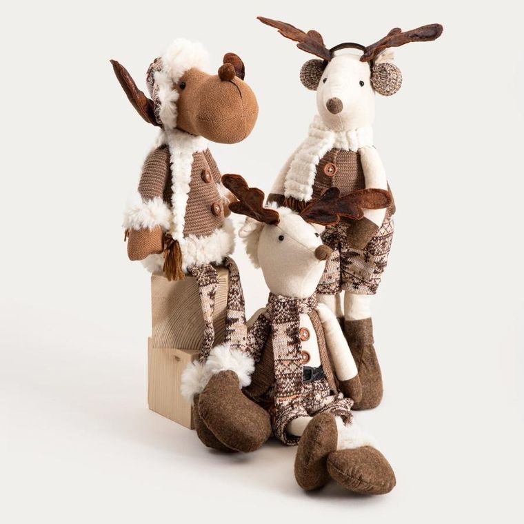 Homla, Latest, skrzat, siedzący renifer brązowy, 69 cm