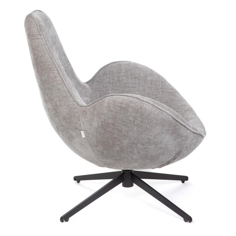 Homla, Lunaire, fotel obrotowy, welurowy, szary, 86-76-87 cm