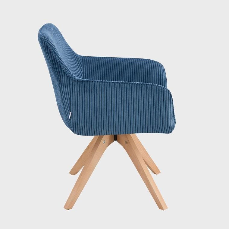 Homla, Pema, krzesło sztruksowe, granatowe, 56-60-82 cm