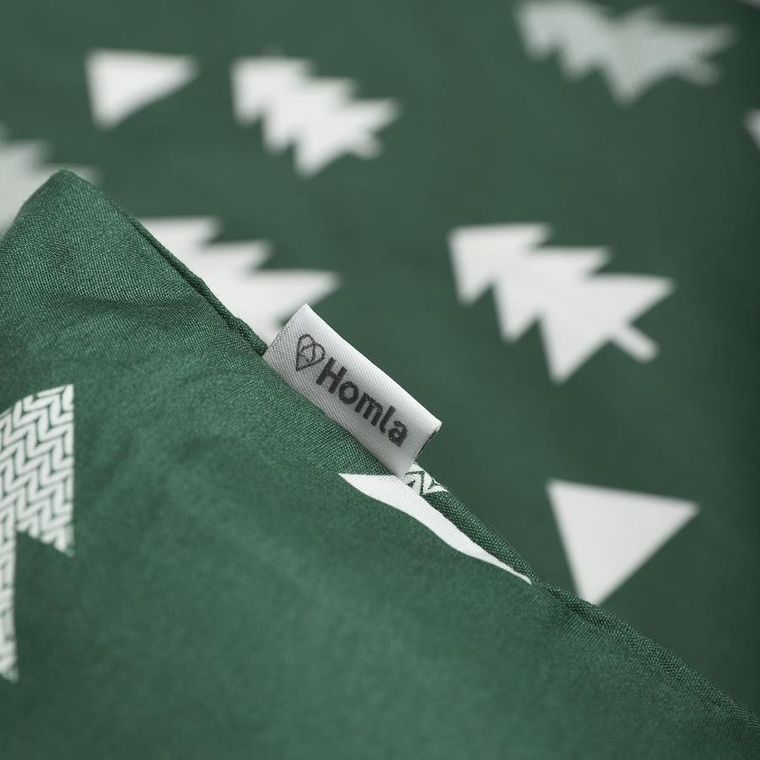 Homla, Pema, pościel, z mikrofibry w choinki zielona, 160-200 cm