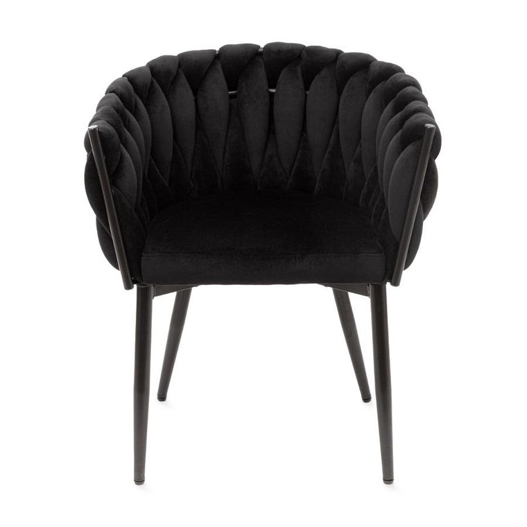 Homla, Prinssi, krzesło, welurowe czarne, 64-54-73 cm