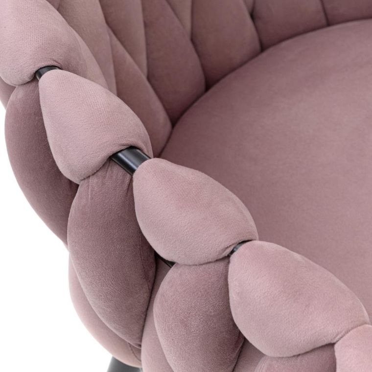 Homla, Prinssi, krzesło, welurowe różowe, 64-54-73 cm