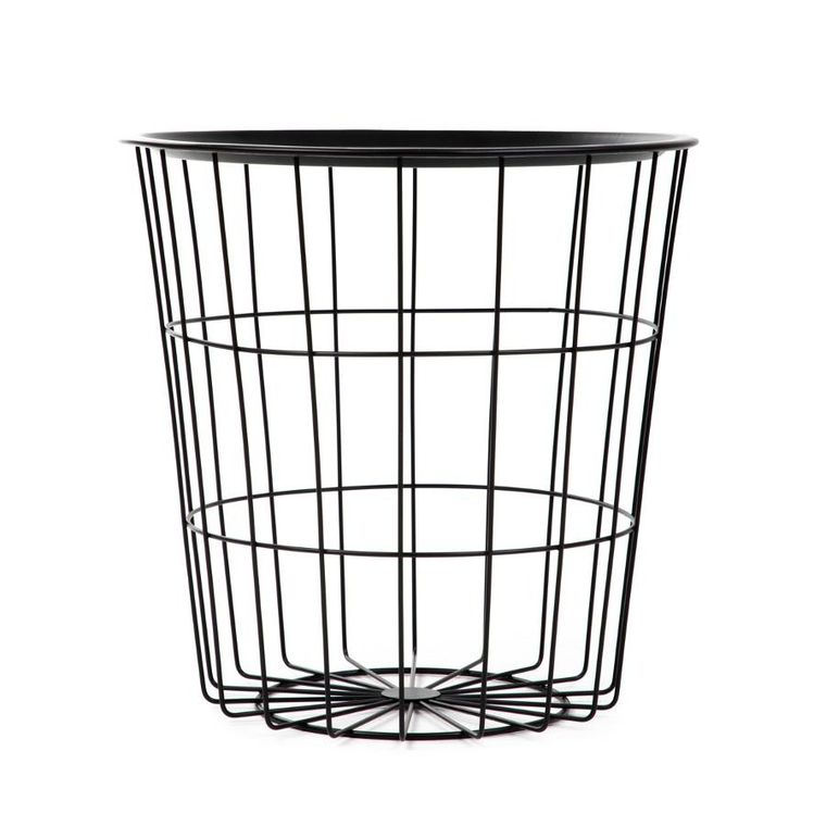 Homla, Scandi, stolik, czarny z czarnym blatem, 41-41-41 cm