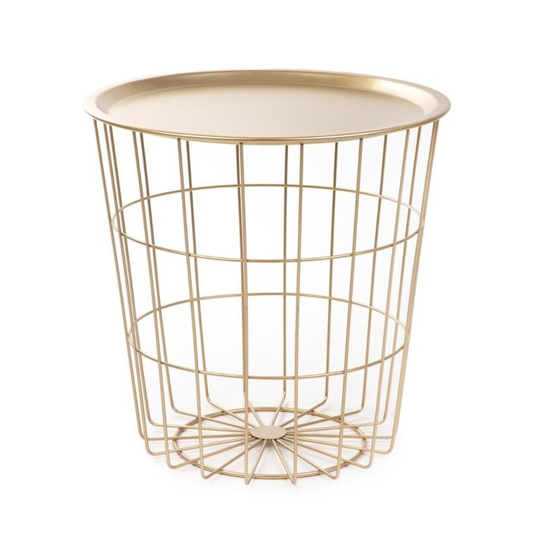 Homla, Scandi, stolik, złoty ze złotym blatem, 41-41-41 cm