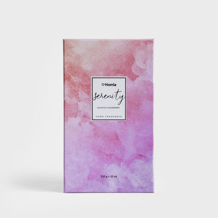 Homla, Serenity, zestaw zapachowy, Quinice & Blueberry, 210 g + 10 ml