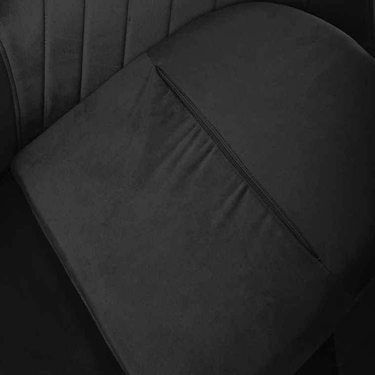 Homla, Teill, Krzesło welurowe obrotowe czarne, 55-54,5-80-90 cm, ALL 807898