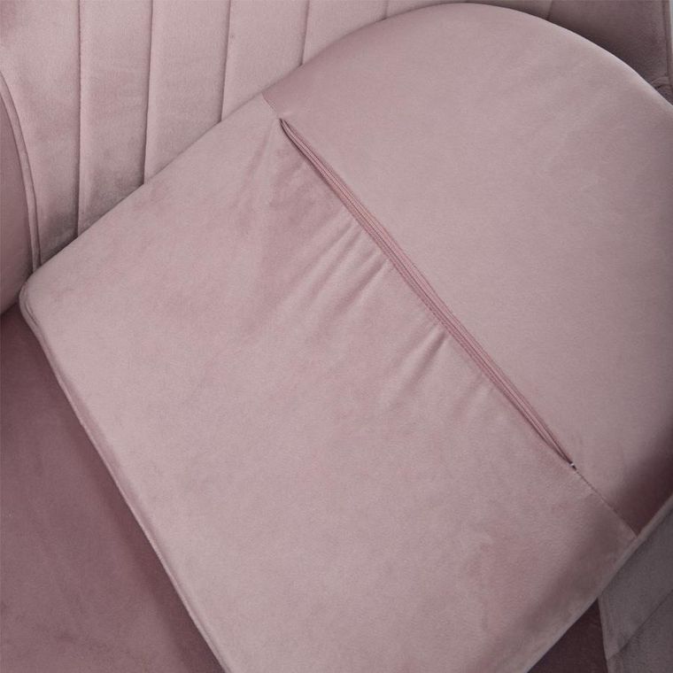 Homla, Teill, Krzesło welurowe obrotowe różowe 55-54,5-80-90 cm