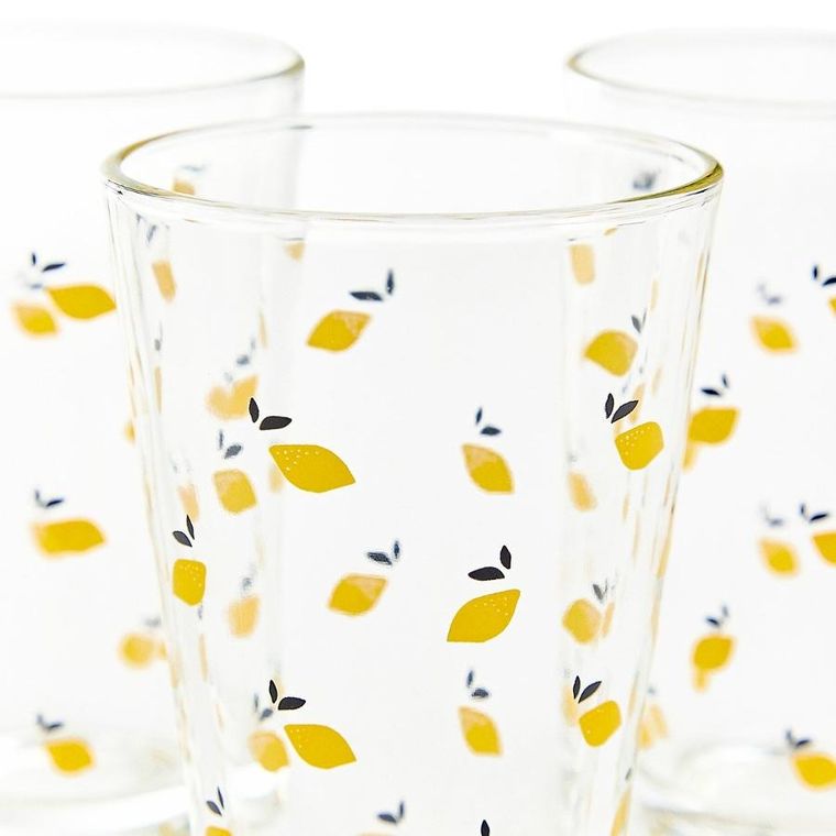 Homla, Token Summer, szklanka w cytryny, 0,3 l, 3 szt.