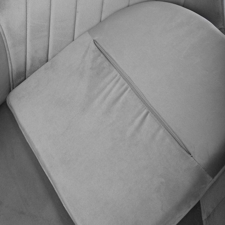 Homla,Teill, Krzesło welurowe obrotowe szare 55-54,5-80-90 cm