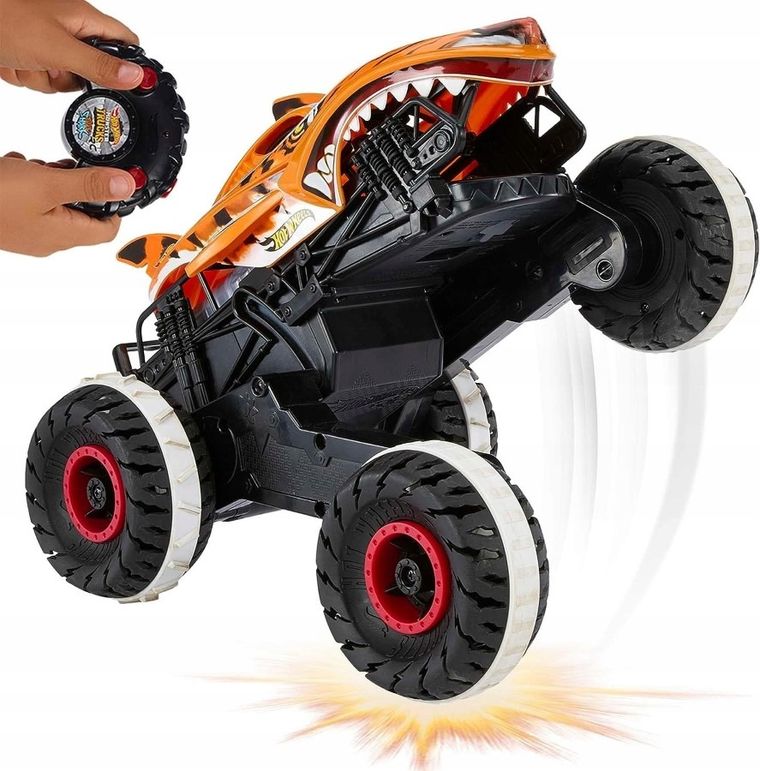 Hot Wheels, Monster Trucks Tiger Shark, pojazd zdalnie sterowany, skala 1:24