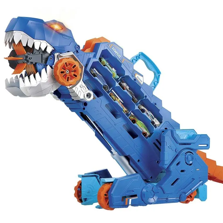Hot Wheels, T-Rex Mega Transporter, zestaw do zabawy z dużym samochodem
