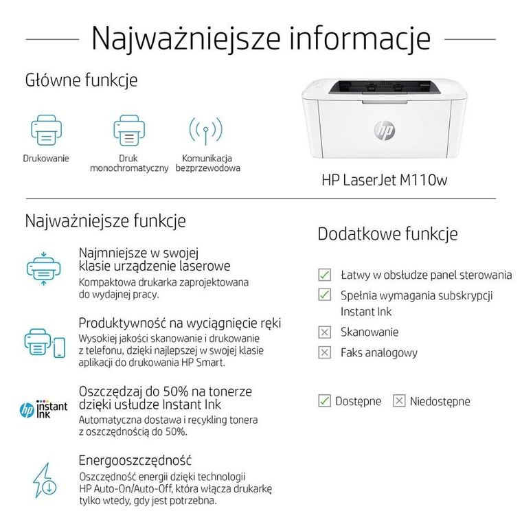 HP, LaserJet Pro, drukarka, M110w