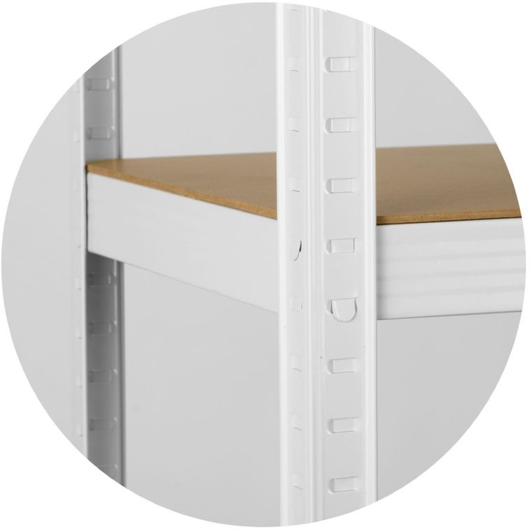 Humberg, regał metalowy, magazynowy, 180-90-30 cm, 875 kg, biały