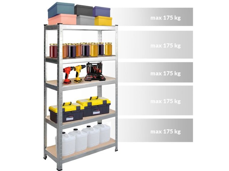 Humberg, regał metalowy, magazynowy, 2w1, 180-90-30 cm, 875 kg